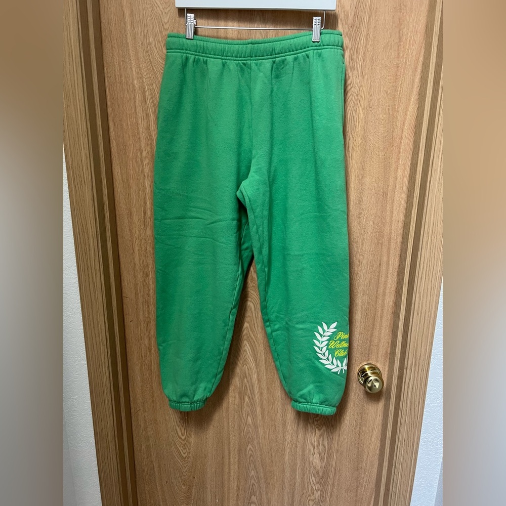 Victoria Secret Ivy Fleece Campus Sweatpants Pink Wellness Club